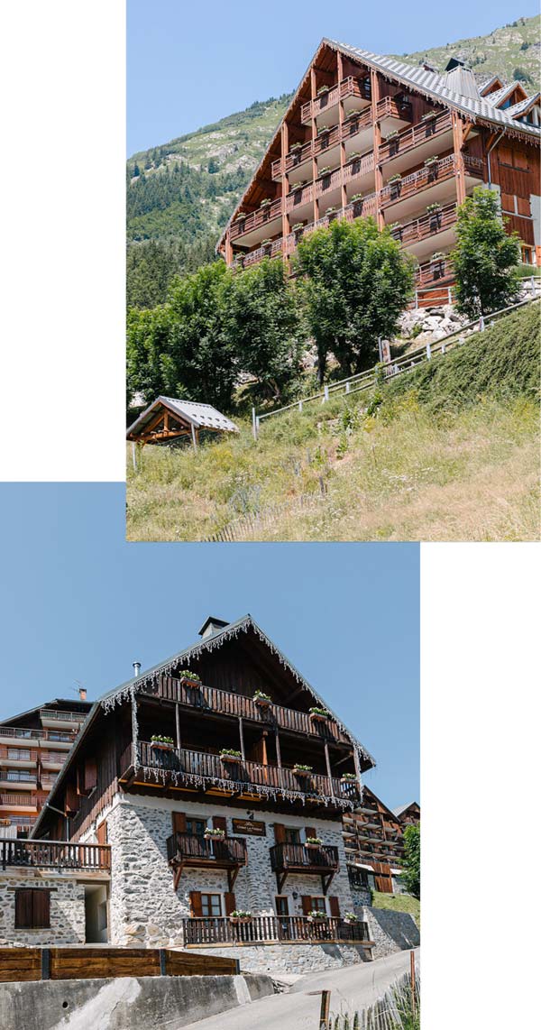 The chalets du V services in summer