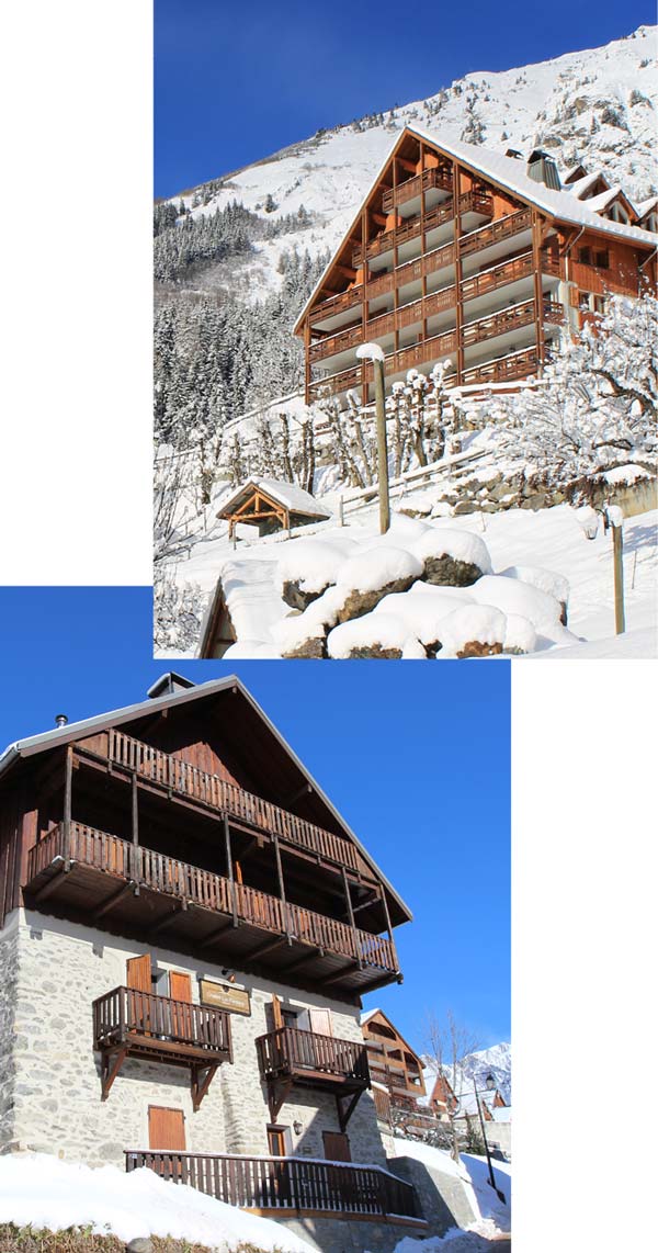 The chalets du V services in winter